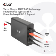 MOBILE TRAVEL CHARGER USB-C / 132W GAN CAC-1906 CLUB3D
