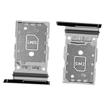 SIM kortelės laikiklis Samsung S901 / S906 S22 / S22 Plus Dual Phantom Black originalus (service pack)