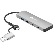 Sandberg 136-64 USB-C / A iki 2xUSB-A + 2xUSB-C šakotuvas