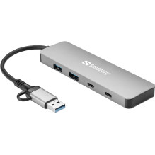 Sandberg 136-64 USB-C / A iki 2xUSB-A + 2xUSB-C šakotuvas