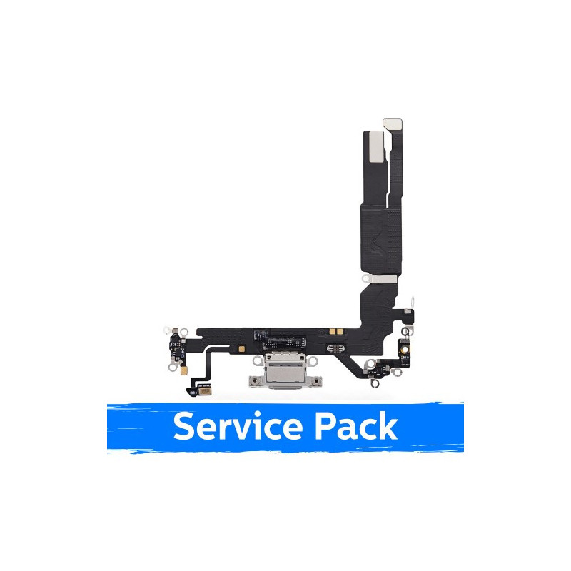 Krovimo lizdas skirtas Apple iPhone 17 su lanksčiąja jungtimi + baterija / White / (Service Pack)