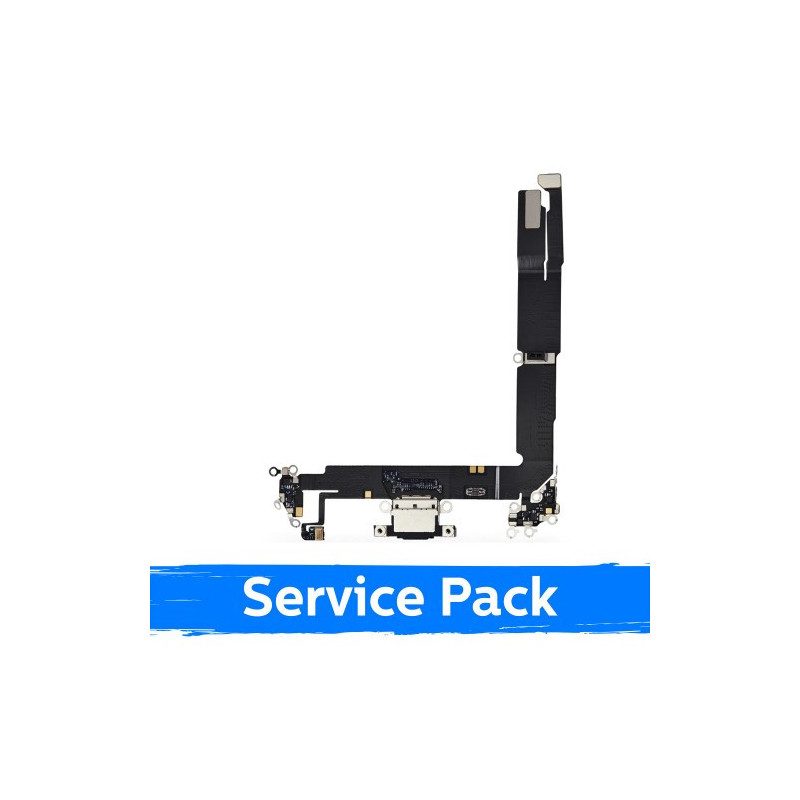 Krovimo lizdas skirtas Apple iPhone 16 Plus su lanksčiąja jungtimi / Black / (Service Pack)