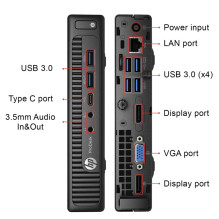 HP ProDesk 600 G2 / i5-6500T / HD 530 / 8GB / 256GB / USB tipo C / W11 Pro / Atnaujintas