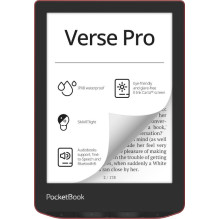 E-Reader, POCKETBOOK, Verse Pro, 6", 1072x1448, 1xUSB-C, Wireless LAN, Bluetooth, Red, PB634-3-WW