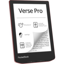 E-Reader, POCKETBOOK, Verse Pro, 6", 1072x1448, 1xUSB-C, Wireless LAN, Bluetooth, Red, PB634-3-WW