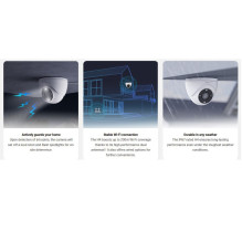 EZVIZ Ezviz H4 CS-H4 3MP 2K lauko IP67 išmaniųjų namų apsaugos kamera su MicroSD / naktinio matymo funkcija, balta