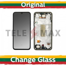 Screen for Samsung A346 A34 5G with frame / Silver / (Updated: Telemax)