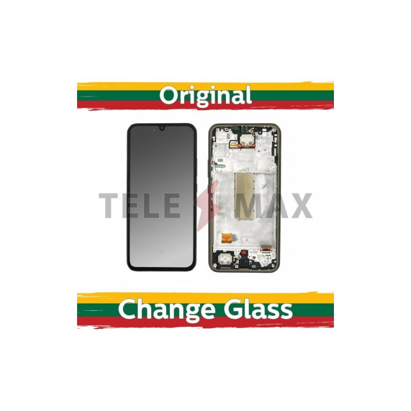 Screen for Samsung A346 A34 5G with frame / Silver / (Updated: Telemax)