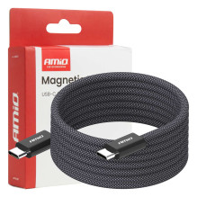 Kabel USB magnetyczny USB-C 60W 200cm AMIO-04841 Kabel USB magnetyczny USB-C 60W 200cm AMIO-04841