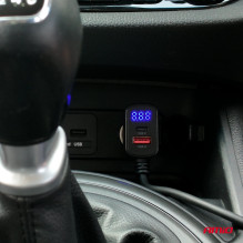 Rozdzielacz gniazda zapalniczki z ładowarką USB-C USB-A QC3.0 PD3.0 120W AMIO-04837