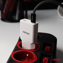 Ładowarka sieciowa 230V 30W GaN 2xUSB-C AMIO-04839