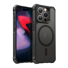 Telefonų dėklas - ESR Air Armor Case for iPhone 15 Pro, MagSafe, karinio lygio apsauga, juoda
