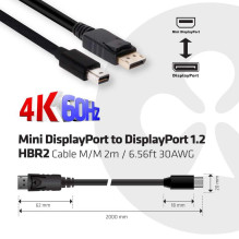 CABLE MINI DP TO DP 2M / M / M CAC-2163 CLUB3D