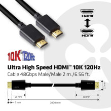 KABELAS HDMI Į HDMI 2M / M / M CAC-1372 CLUB3D