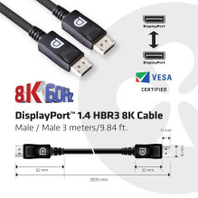 CABLE DP TO DP 3M / M / M CAC-1060 CLUB3D
