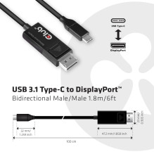 CABLE USB-C TO DP 1.8M / M / M CAC-1557 CLUB3D