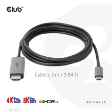 CABLE USB-C TO HDMI 3M / M / M CAC-1587 CLUB3D