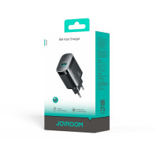 Joyroom JR-TF4 18W wall charger with 3A USB-A - USB-C 1m cable - black