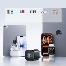 Joyroom JR-TG7 33W USB-A + USB-C Wall Charger with 60W USB-C to USB-C 1m Cable - Black