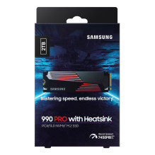 SSD, SAMSUNG, 990 PRO with Heatsink, 2TB, M.2, PCIE, NVMe, MLC, Write speed 6900 MBytes / sec, Read speed 7450 MBytes / 