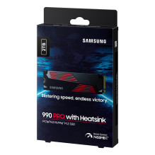 SSD, SAMSUNG, 990 PRO with Heatsink, 2TB, M.2, PCIE, NVMe, MLC, Write speed 6900 MBytes / sec, Read speed 7450 MBytes / 