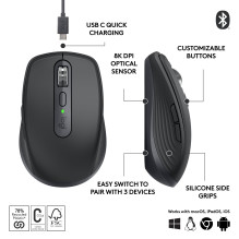 MOUSE USB WRL MX ANYWHERE 3S / GRAPHITE 910-006929 LOGITECH