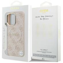 „Guess 4G PU Classic Logo MagSafe“ dėklas, skirtas iPhone 17 – rožinis