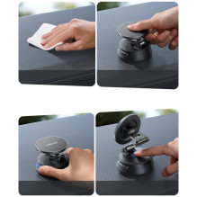 Joyroom JR-ZS51 magnetic car holder with suction cup for windshield or dashboard - black