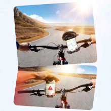 „Joyroom JR-ZS528“ telefono laikiklis nuo saulės dviračiui (konvertuojama versija), juodas