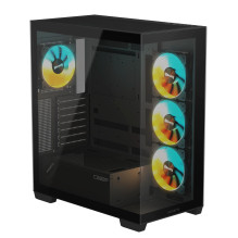 Case, GIGABYTE, GB-C500P ST, MidiTower, Case product features Transparent panel, ATX, MicroATX, MiniITX, Colour Black, G