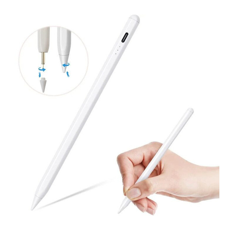 WoW Universal Touch Stylus Pen for Capacitive Tablets and Smartphones with USB Charging White