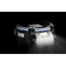 „Garmin Instinct 3“ – 45 mm, „Supernova Edition“, su saulės energija varomas, „Whitestone“ / „Bolt blue“ sportinis laikr