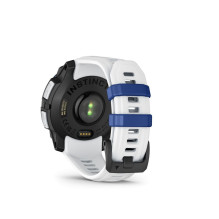 „Garmin Instinct 3“ – 45 mm, „Supernova Edition“, su saulės energija varomas, „Whitestone“ / „Bolt blue“ sportinis laikr