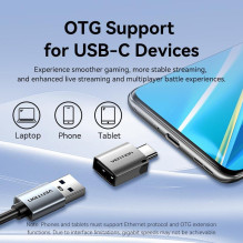 TINKLO ADAPTERIS USB-A 1GIGABIT / 0.15M CEZHB VENTION TINKLO ADAPTERIS USB-A 1GIGABIT / 0.15M CEZHB VENTION