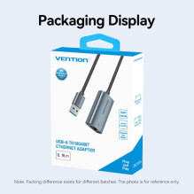 TINKLO ADAPTERIS USB-A 1GIGABIT / 0.15M CEZHB VENTION TINKLO ADAPTERIS USB-A 1GIGABIT / 0.15M CEZHB VENTION
