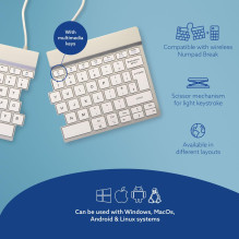KEYBOARD WRL SPLIT BREAK / BALTAI RGOSBUKWLWH R-GO ĮRANKIAI