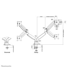 MONITOR ACC DESK MOUNT / 10-32" NM-D750DWHITE NEOMOUNTS
