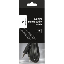 Gembird 3,5 mm stereo garso kabelis 2 m, juodas CCA-404-2M