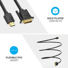 CABLE HDMI TO DVI 5M / BLACK ABFBJ VENTION