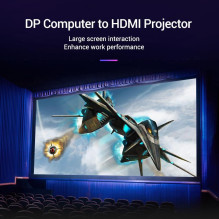 CABLE DP TO HDMI 2M / BLACK HADBH VENTION