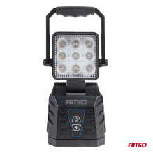 Lampa robocza przenośna biała z funkcją lampy ostrzegawczej 15W (BATT) AMIO-04865