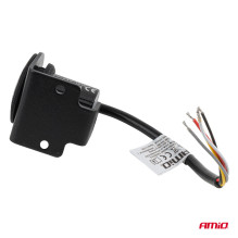 Lampa ostrzegawcza okrągła pomarańczowa LED R65 12V 24V 12W AMIO-04864