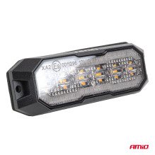 Lampa ostrzegawcza pomarańczowa z obrysówką pomarańczową LED R65 R148 12V 24V 24W AMIO-04860