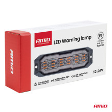 Lampa ostrzegawcza pomarańczowa z funkcją świateł pozycyjnych i obrysówki LED R65 R148 12V 24V 24W AMIO-04859