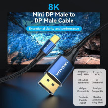 CABLE MINI DP TO DP 2M / BLUE HCFLH VENTION