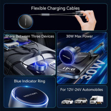 MOBILE CHARGER CAR USB / 3P BLACK FFOB0 VENTION
