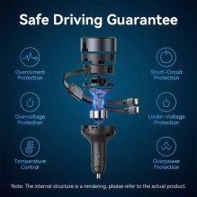 MOBILE CHARGER CAR USB / 3P BLACK FFOB0 VENTION