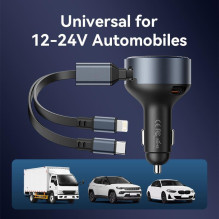 MOBILE CHARGER CAR USB / 3P BLACK FFOB0 VENTION