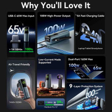 POWER BANK USB 20000MAH 165W / GRAY TFT DISPLAY FKFH0 VENTION