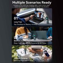 POWER BANK USB 20000MAH 165W / GRAY TFT DISPLAY FKFH0 VENTION